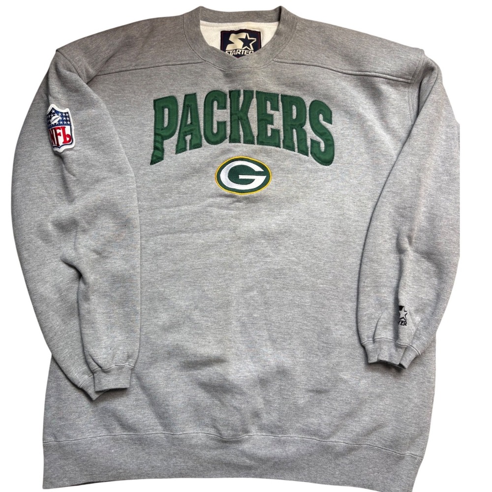 Starter VINTAGE 90s NFL Green Bay Packers Sweatshirt Mens XXL Gray  Embroidered
